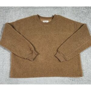 American Eagle Sweatshirt Womens Small Tan Sherpa  Lounge‎ Fall